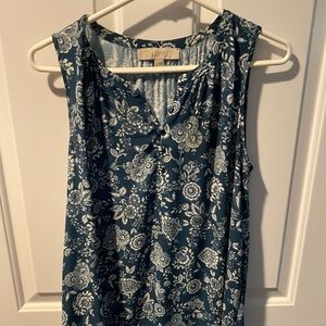 LOFT - green and white blouse - XS